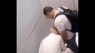 Caught sucking in a public restroom