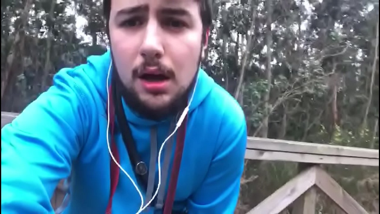 Spanish slave fingering himself on public