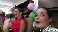 Stripper party in the hair salon