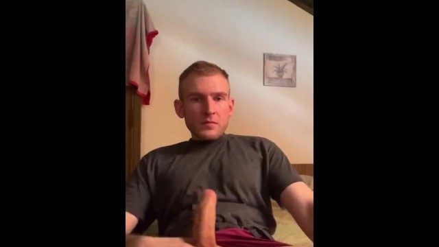 This hungarian guy play with his big one cock